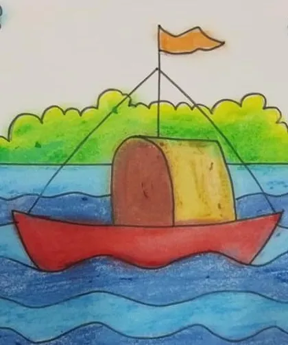 A little boat on the water, another great piece from our juniors corner.
