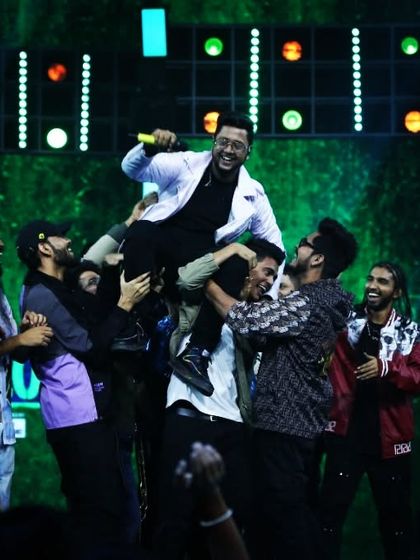 The whole squad lifting me up after a performance. This is what it's all about. My crew is my strength.