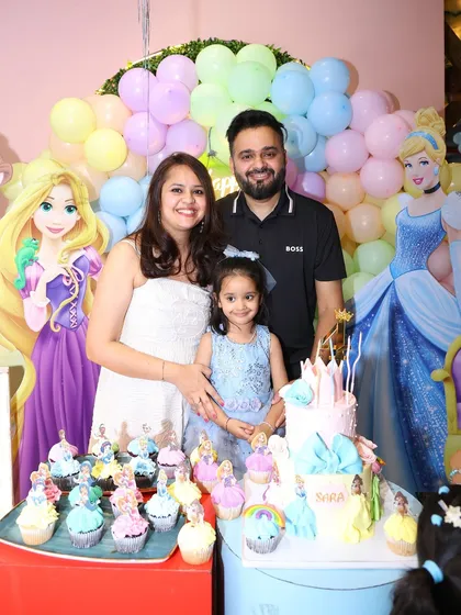 A stunning Disney Princess castle cake surrounded by matching cupcakes. We work with talented bakers to create edible works of art that serve as the centerpiece of your celebration.