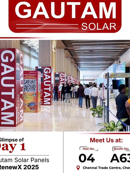 The entrance to our booth at RenewX 2025 in Chennai. We were excited to welcome visitors and showcase our technically advanced modules.