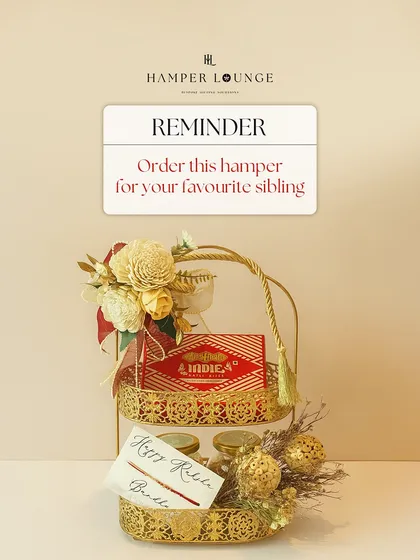 This Raksha Bandhan hamper is for the sibling who deserves something as special as your bond. It features Bombay Sweet Shop mithai and gourmet dry fruits, all packed in a luxe, reusable two-tiered caddy that’s as stylish as it is sweet.