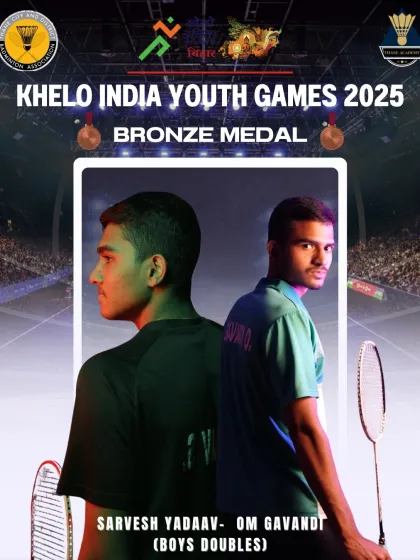 Our players Sarvesh Yadav and Om Gavandi with their bronze medals from the Khelo India Youth Games 2025. This prestigious national tournament, organized by the Sports Authority of India, is a key platform for future champions.
