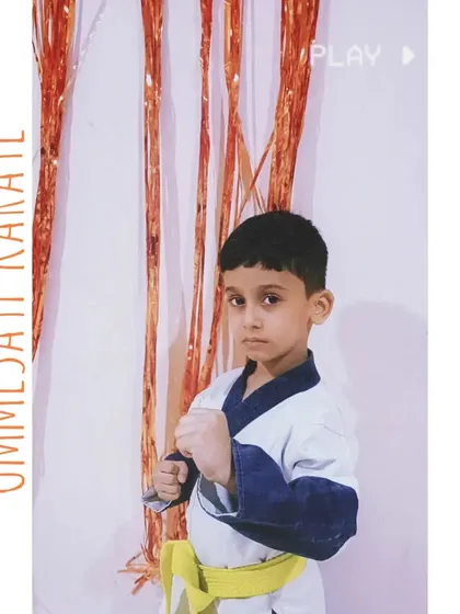 You are stronger than you think. This young student shows a powerful and determined fighting stance. 💞
