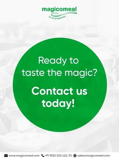 Are you ready to taste the magic? This simple call to action, set against a backdrop of a professional catering setup, invites you to contact me and experience my services firsthand.