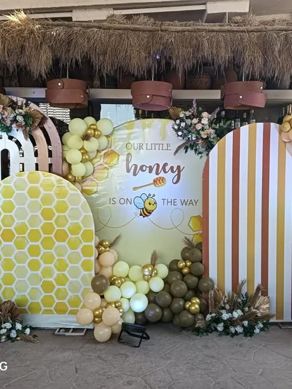A baby shower should be as sweet as the occasion. For this "Our Little Honey" theme, I used a warm, rustic palette with charming details like honeycomb backdrops and bee accents to create a unique and heartwarming welcome for the new arrival.