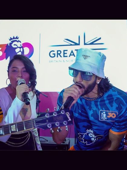 When Ranveer Singh joins you on stage, you know it's a party! Had a blast jamming with him at the Premier League 30th anniversary event.