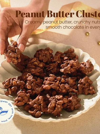 A delightful combination of creamy, crunchy, and smooth. My Peanut Butter Clusters mix creamy peanut butter, crunchy nuts, and smooth chocolate for an irresistible festive treat.