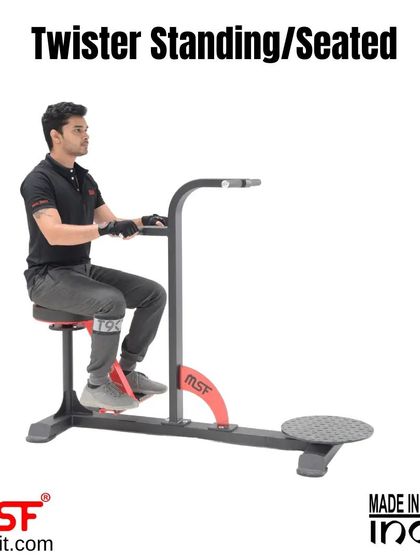 A front view of a user on the seated twister.