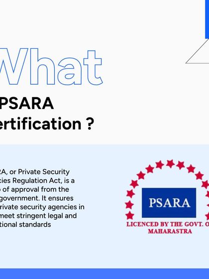 What is PSARA Certification? The Private Security Agencies Regulation Act is a stamp of approval from the government, ensuring that agencies like ours meet stringent legal and operational standards.