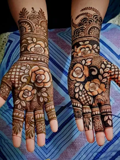 A clear shot of the healed floral design, showcasing the beautiful contrast and detail.
