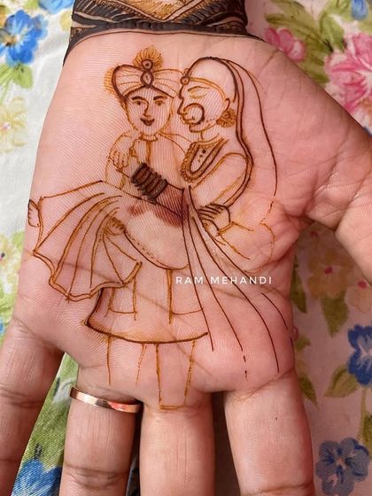 These images show various stages of my portrait and narrative work, from initial outlines to the final filled designs.