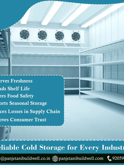 An interior view of a cold storage facility with empty racks. We provide reliable cold storage for every industry, helping to preserve freshness, extend shelf life, and ensure food safety across the supply chain.