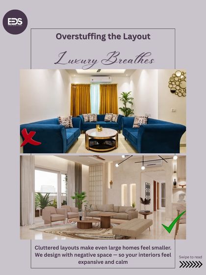 Luxury needs space to breathe. Overstuffing a layout, even in a large home, makes it feel cluttered and small. We use negative space to create interiors that feel expansive and calm.