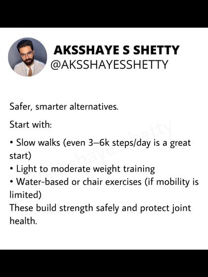 If you are obese, high-impact exercises like running and jumping carry a high risk of joint injury. I recommend starting with safer alternatives like walking and light weight training to build strength safely first.