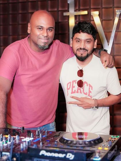 With a fellow DJ at TYD.