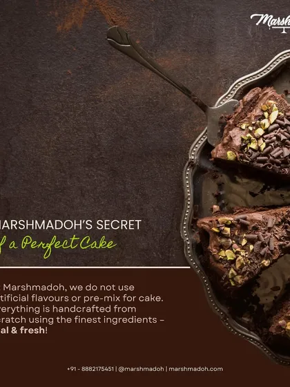 My secret to a perfect cake is simple: no artificial flavours or pre-mixes. Everything is handcrafted from scratch using the finest ingredients that are real and fresh.
