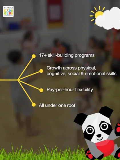 This graphic shows what makes us different: 17+ skill-building programs, holistic growth, pay-per-hour flexibility, all conveniently located under one roof.