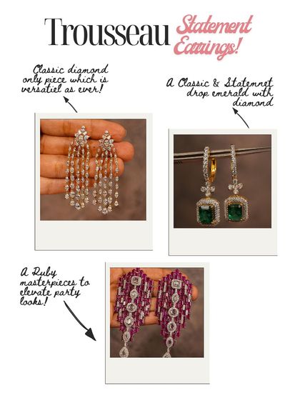 Statement earrings are a trousseau essential. This guide shows different styles, from classic diamond drops to bold ruby masterpieces, to elevate any party look.