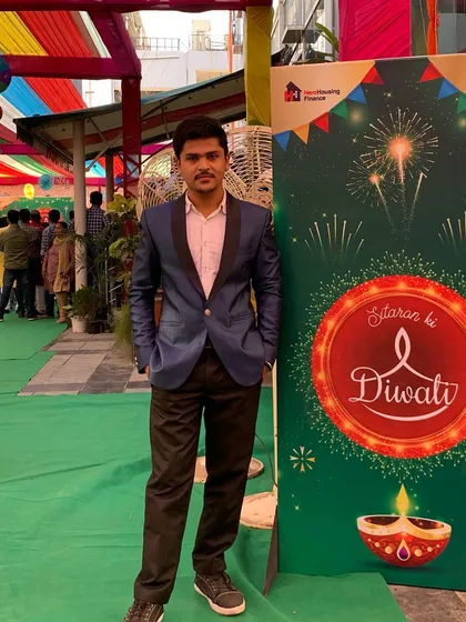 Posing at the Hero FinCorp Diwali event. I always make sure to blend in with the event's theme while bringing my unique brand of entertainment.