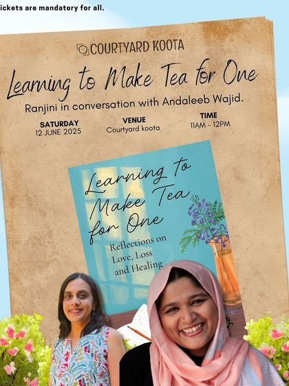 A poster for the "Learning to Make Tea for One" event, highlighting it as part of our July calendar. We curate a full month of diverse events for our community.