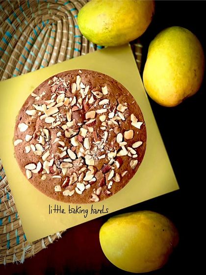 A healthy and wholesome vegan mango nuts cake made with whole wheat and sorghum flours. This was a special request for a mommy-to-be, and she loved it.