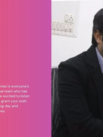As the leader of this service, my commitment is to guide you personally through this important journey. I believe in listening to your story and providing endless advice to help you prepare for your big day and the life that follows.