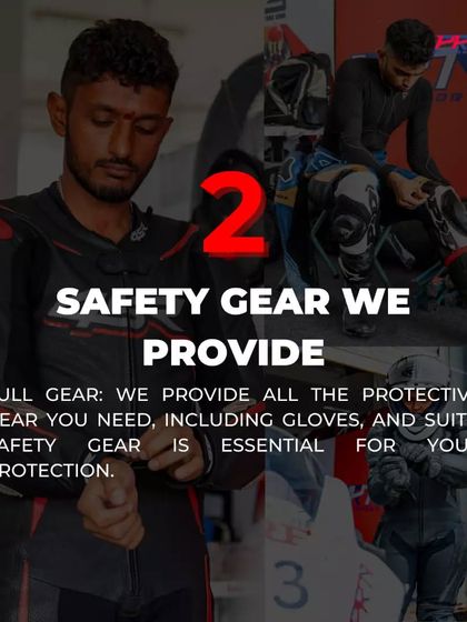Safety Rule 2: We provide all the protective gear you need for rent. Full gear is essential for your protection on the track.