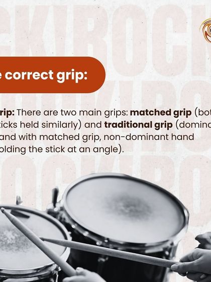 This guide explains the two main ways to hold your drumsticks: the matched grip and the traditional grip.