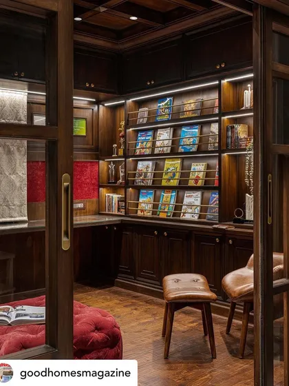 This moody, English-style library was designed as a contemplative retreat. With its dark wood, waffle ceilings, and custom shelving for a treasured comic book collection, it’s a space made for quiet work and relaxation. It shows my passion for creating rooms with a distinct character and purpose.