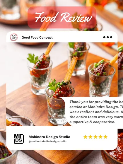 "The food was excellent and delicious." Thank you, Mahindra Design Studio, for this fantastic 5-star review. We loved curating this culinary experience for your team!