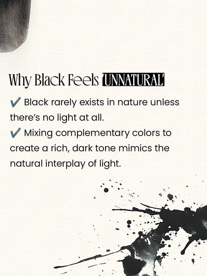 Part of my tutorial on using black. I explain why pure black can sometimes feel unnatural in paintings and show how mixing your own dark tones creates a more realistic and harmonious result.
