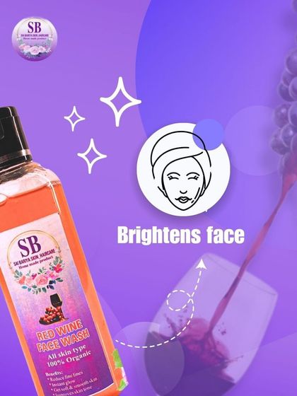 One of the key benefits of my Red Wine Face Wash is its ability to brighten the face, leaving you with a clear and radiant glow.
