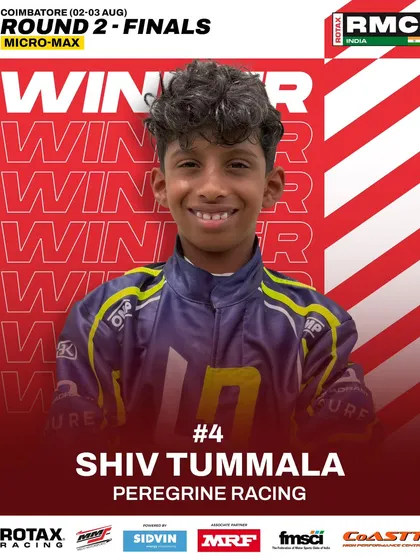 Shiv Tummala of Peregrine Racing, the Micro Max winner from Round 2 of the 2025 National Championship.