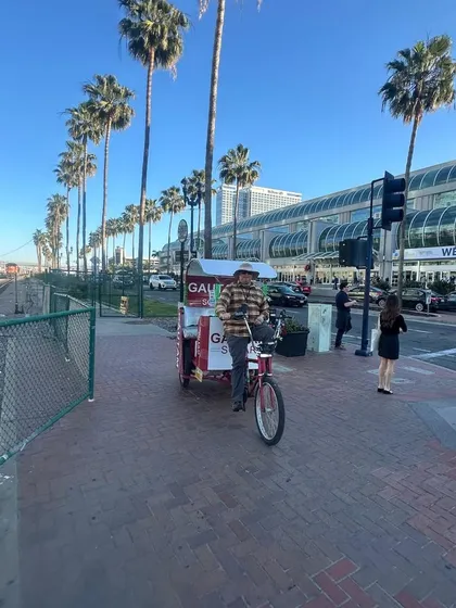 A Gautam Solar branded pedicab outside the San Diego Convention Center during Intersolar USA, making our presence felt throughout the event.