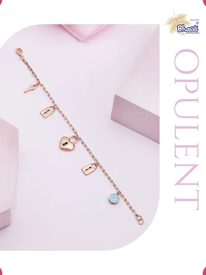 A story of connection, told in rose gold. Our Lock & Key charm bracelet is a delicate and meaningful piece, designed to be a personal talisman that you carry with you always.