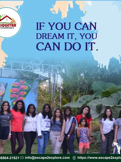 If you can dream it, you can do it. A group of young women and children pose together, showing that our resort is a great place for all ages.