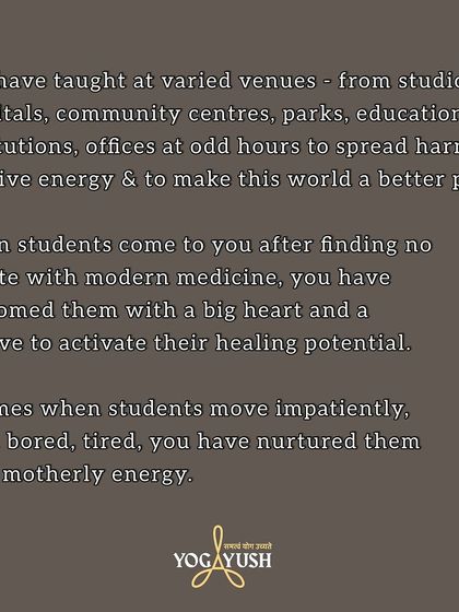 On Guru Purnima, this is a heartfelt note to my fellow yoga teachers. It is no fairy tale life. You have nursed injuries, healed wounds, and answered endless questions with kindness, all while navigating your own life. You are polishing your teaching muscle daily, sharing Bharat's yogic treasure with authenticity.