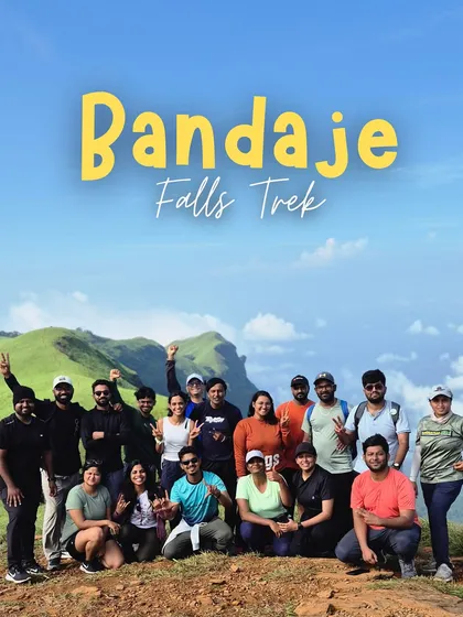 A happy group photo on the trail, celebrating their Bandaje Falls trek.