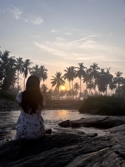 Watching the sunrise over the river in Coorg, I'm reminded that nature is the ultimate artist. These quiet moments of connection are what I seek to share in my retreats, offering a space to breathe, reflect, and find your own inspiration.
