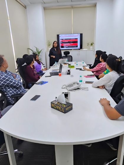 A wide view of a corporate POSH session in progress. I ensure that employees at all levels, from junior staff to senior management, are part of the conversation on creating a safe workplace.