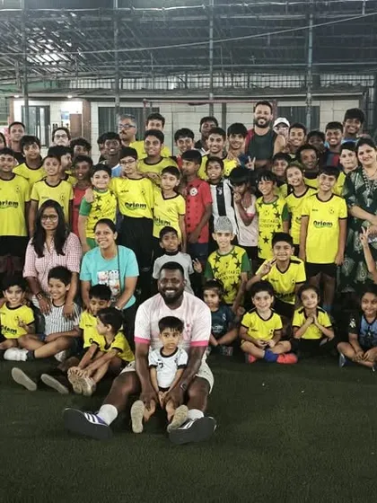 "Same fire, same drive!" A group photo of our entire SoccerStarzz family: players, coaches, and parents, united and ready to conquer the new year.
