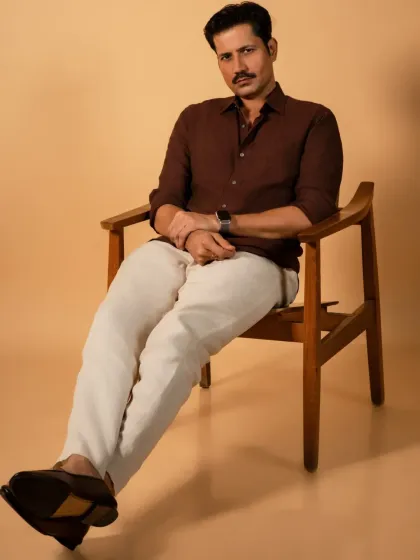 Another variation from my portrait session with Sumeet Vyas. This pose demonstrates a more relaxed and approachable feel, showing the versatility we can achieve within a single shoot for an actor's lookbook.