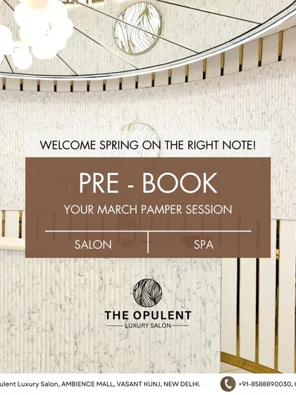 Plan your pampering ahead of time. This graphic is an example of our seasonal offers, encouraging clients to pre-book their salon and spa sessions to welcome the new season in style.