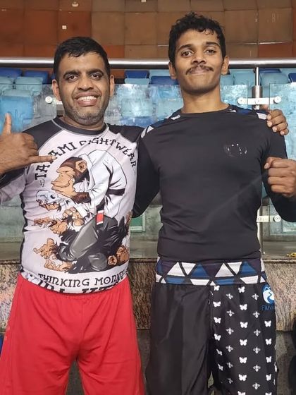 Pictures with friends and training partners at the SJJIF India Open tournament. We train together and support each other in competition.