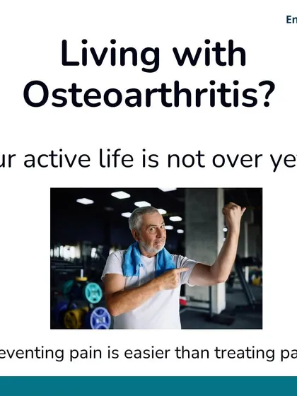 A diagnosis of osteoarthritis does not mean your active life is over. Preventing pain through smart, modified activity is far easier than treating it after the fact.