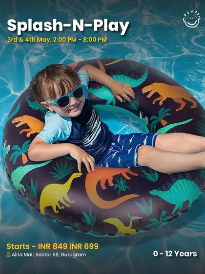 A cool shot of a kid enjoying the pool at Splash-N-Play, perfectly capturing the summer fun vibe.