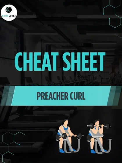 Cheat Sheet: Preacher Curl. Isolate your biceps for maximum growth with this classic exercise. Learn the correct form here.