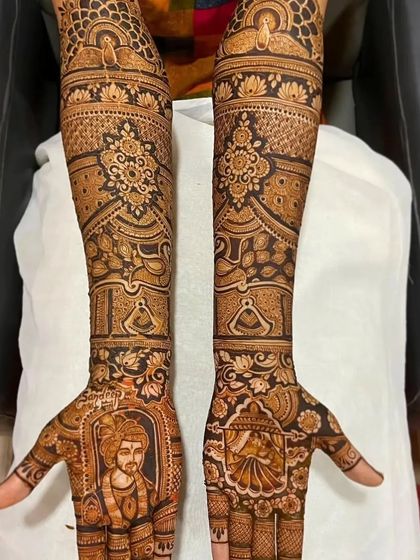 A close-up of a groom's portrait, showing the fine lines and shading techniques I use to create a lifelike image.