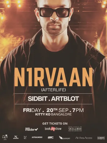 The main flyer for a night with Afterlife artist N1rvaan at Kitty Ko.