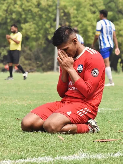 A moment of gratitude on the field. We instill values of humility and respect in all our players, alongside the hunger to win.